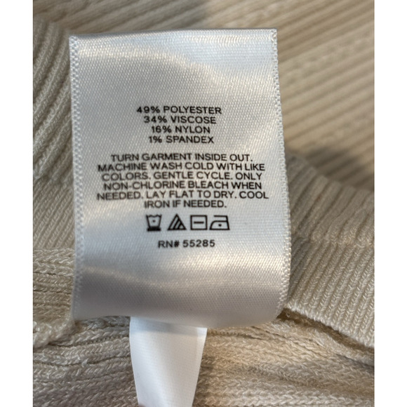 Express Sweater Old Money Ribbed Turtleneck Nautical Gold Buttons Quiet Luxury - Picture 8 of 8